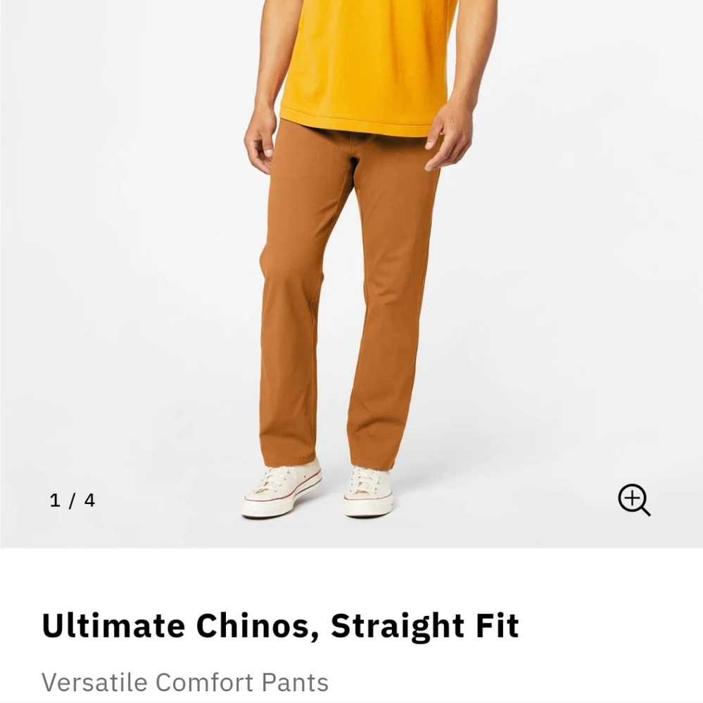 Dockers 34×29 Brown Chino Pant NWT